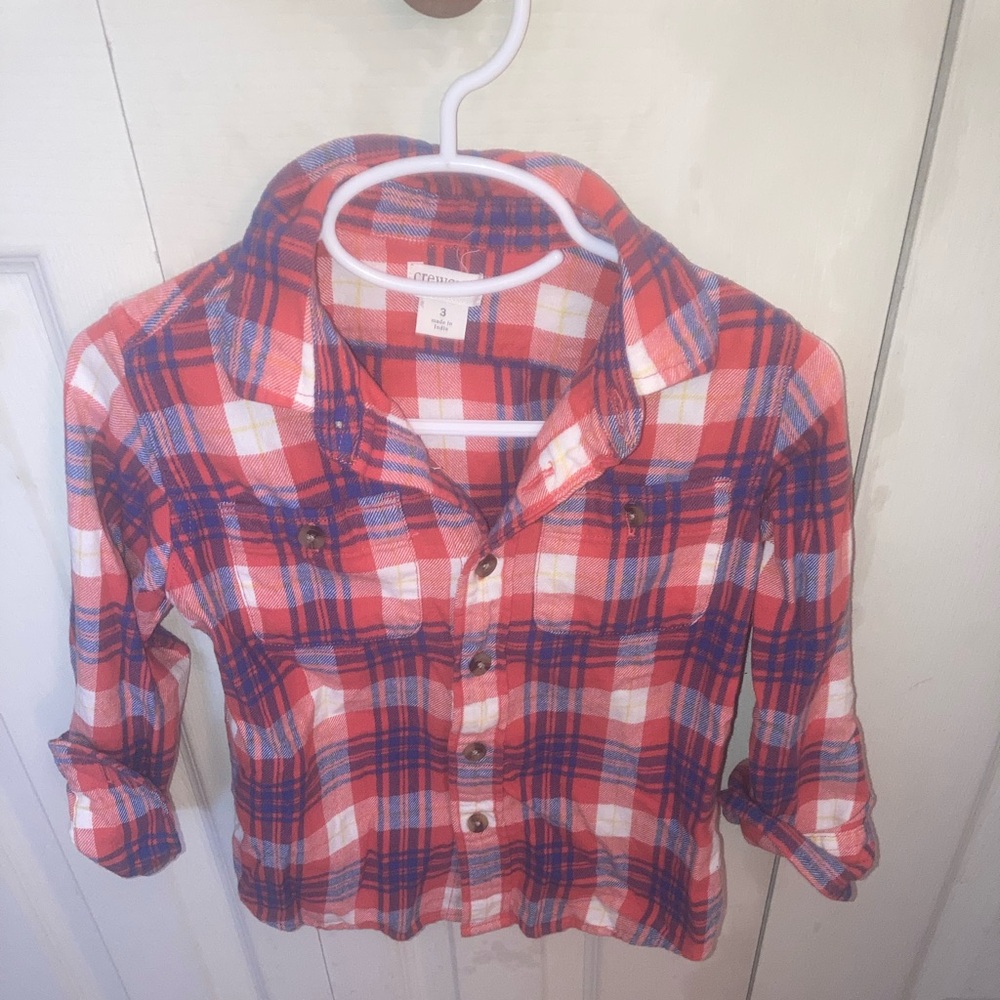 Jcrew Red and Blue Flannel Button Down Shirt